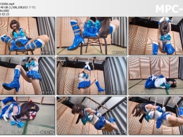 象人工作室_小0-cos美少女水星，M腿椅缚，单脚吊缚，直臂驷马