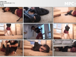 逍遥工作室_美女依然超大口球 皮革驷马 后手高吊 钢轨叉腿 皮革日式马具口塞