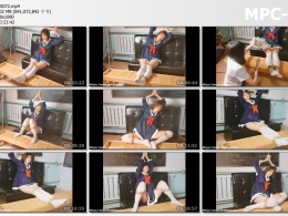 绳次元_学生服小萝莉双手吊绑，M字开脚+直腿缚 DJ乱入打乱拍摄顺序，强行TK小萝莉